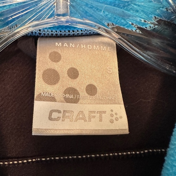 Craft Intensity Softshell Windbreaker Jacket Size Small Black Blue Trim RN 99431 - Picture 3 of 11